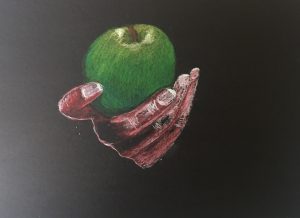 Dingen om te tekenen: Appel in een hand